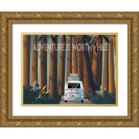 Into the Woods Gold Ornate Wood Framed Art Print with Double Matting by Escalante, Omar