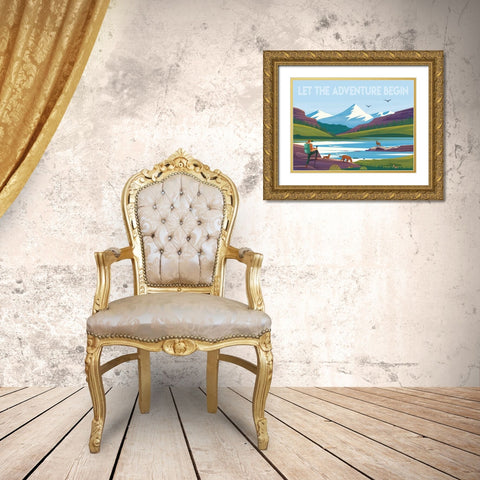 Let the Adventure Gold Ornate Wood Framed Art Print with Double Matting by Escalante, Omar