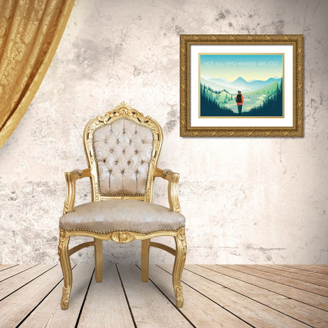 Not All Who Wander Gold Ornate Wood Framed Art Print with Double Matting by Escalante, Omar