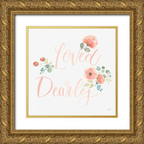 Blooming Delight VI Blush Loved Gold Ornate Wood Framed Art Print with Double Matting by Jackson, Jenaya