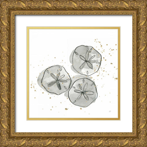 Sand Dollar III Gold Ornate Wood Framed Art Print with Double Matting by Paschke, Chris