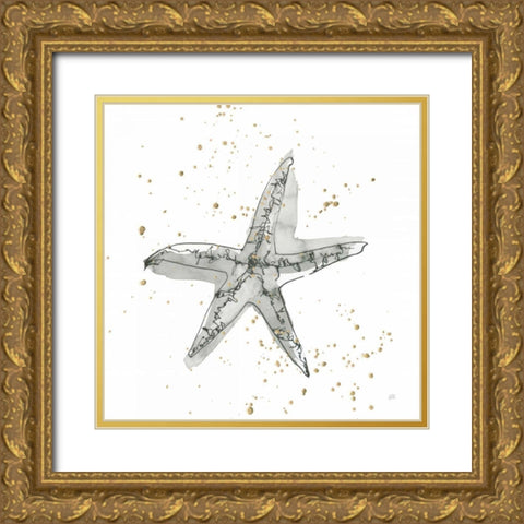 Starfish I Gold Ornate Wood Framed Art Print with Double Matting by Paschke, Chris