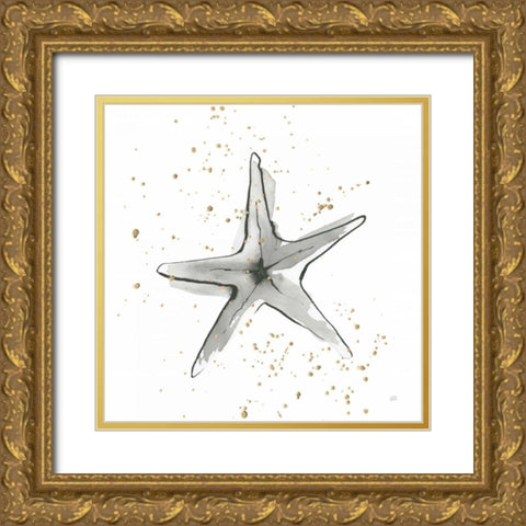 Starfish II Gold Ornate Wood Framed Art Print with Double Matting by Paschke, Chris