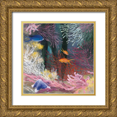 Coastal Reef I Gold Ornate Wood Framed Art Print with Double Matting by Purinton, Julia