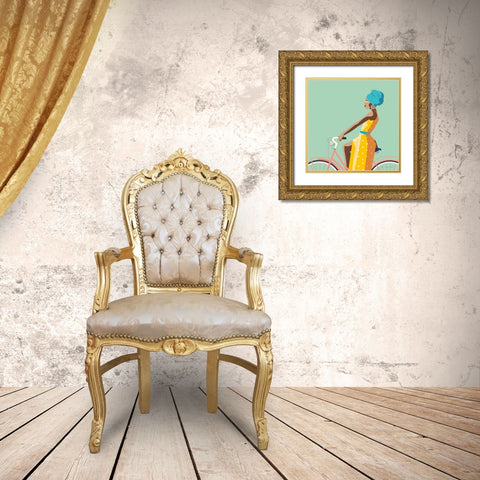 Summer Girl II v2 Gold Ornate Wood Framed Art Print with Double Matting by Escalante, Omar