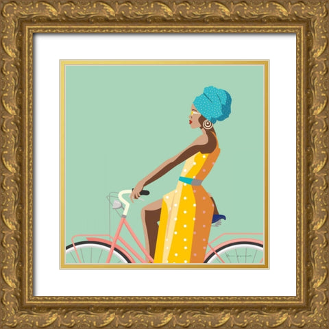 Summer Girl II v2 Gold Ornate Wood Framed Art Print with Double Matting by Escalante, Omar