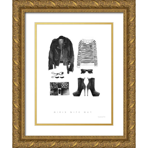 Back in Black III Sweater Gold Ornate Wood Framed Art Print with Double Matting by Charro, Mercedes Lopez