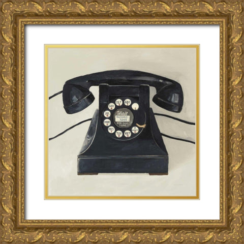 Classic Telephone on Cream Gold Ornate Wood Framed Art Print with Double Matting by Tillmon, Avery