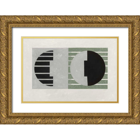 Latitude Sage Gold Ornate Wood Framed Art Print with Double Matting by Schick, Mike