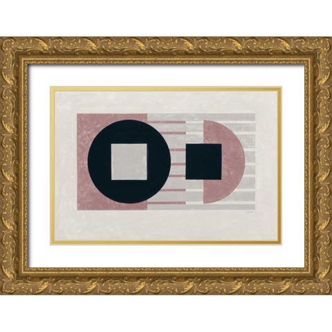 Laterally Speaking Mauve Gold Ornate Wood Framed Art Print with Double Matting by Schick, Mike