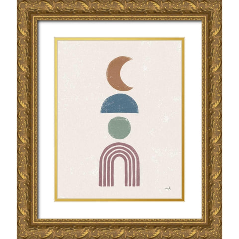 Minimalist Boho I Dark Gold Ornate Wood Framed Art Print with Double Matting by Hershey, Moira