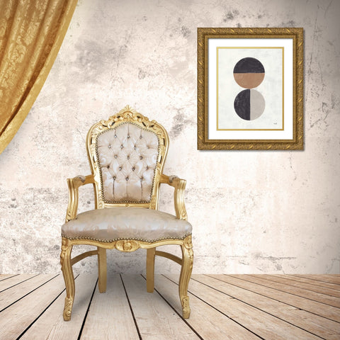 Orbs II Neutral Gold Ornate Wood Framed Art Print with Double Matting by Hershey, Moira