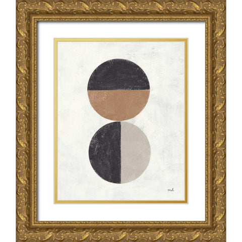 Orbs II Neutral Gold Ornate Wood Framed Art Print with Double Matting by Hershey, Moira