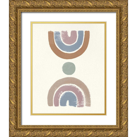 Desert Rainbows I Blue Gold Ornate Wood Framed Art Print with Double Matting by Hershey, Moira
