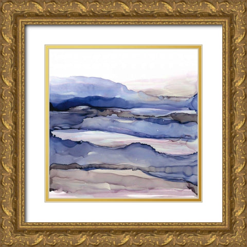 Bluescape IV Gold Ornate Wood Framed Art Print with Double Matting by Paschke, Chris
