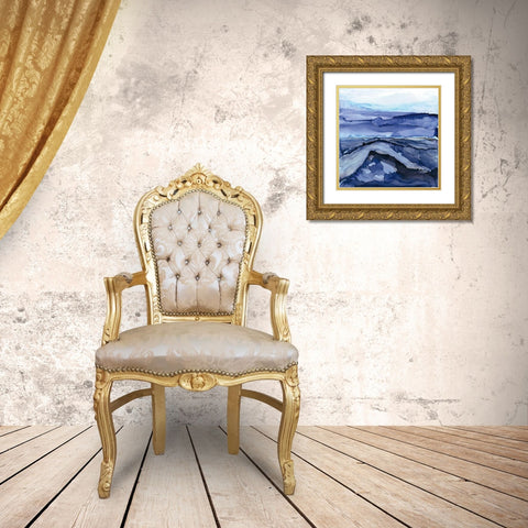 Bluescape V Gold Ornate Wood Framed Art Print with Double Matting by Paschke, Chris