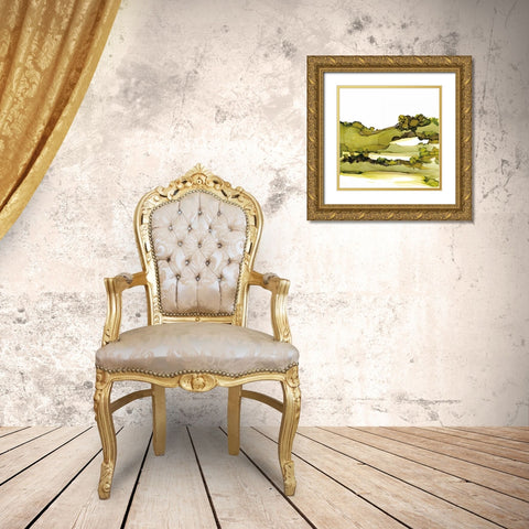 Greenscape I Gold Ornate Wood Framed Art Print with Double Matting by Paschke, Chris