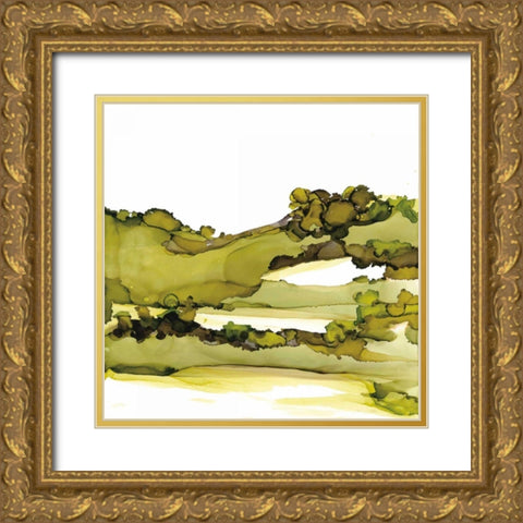 Greenscape I Gold Ornate Wood Framed Art Print with Double Matting by Paschke, Chris