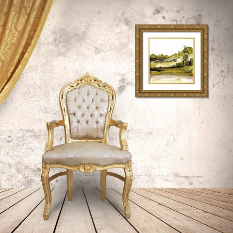 Greenscape II Gold Ornate Wood Framed Art Print with Double Matting by Paschke, Chris