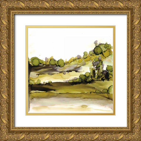 Greenscape II Gold Ornate Wood Framed Art Print with Double Matting by Paschke, Chris