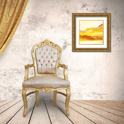 Yellowscape I Gold Ornate Wood Framed Art Print with Double Matting by Paschke, Chris