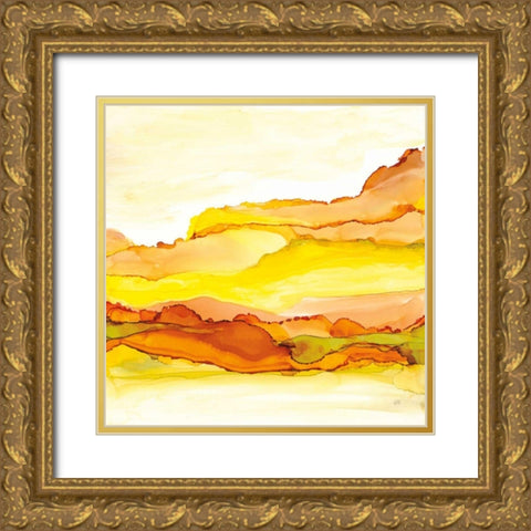 Yellowscape I Gold Ornate Wood Framed Art Print with Double Matting by Paschke, Chris