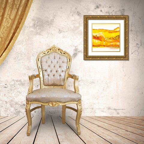 Yellowscape II Gold Ornate Wood Framed Art Print with Double Matting by Paschke, Chris