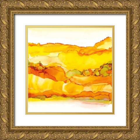 Yellowscape II Gold Ornate Wood Framed Art Print with Double Matting by Paschke, Chris