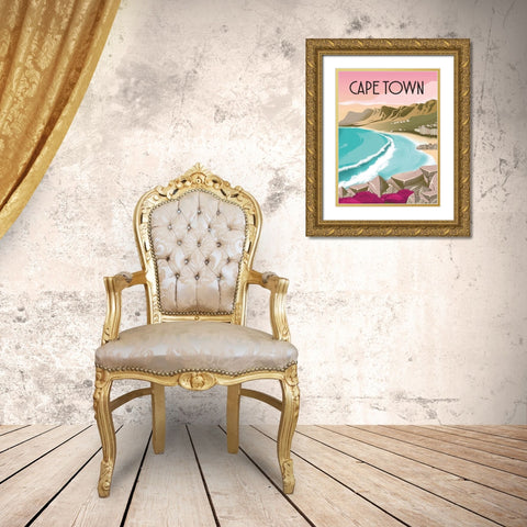 Cape Town South Africa Gold Ornate Wood Framed Art Print with Double Matting by Escalante, Omar