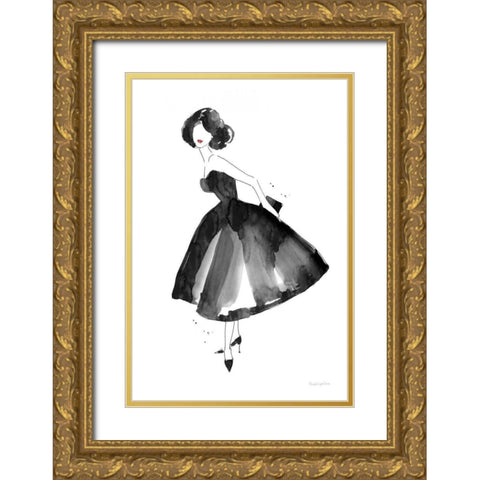 Fashion Debutante Gold Ornate Wood Framed Art Print with Double Matting by Charro, Mercedes Lopez