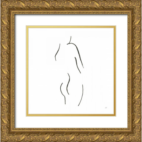 Cheeky I Gold Ornate Wood Framed Art Print with Double Matting by Paschke, Chris