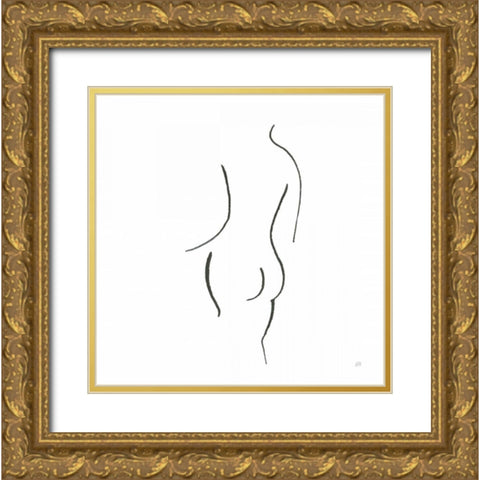 Cheeky II Gold Ornate Wood Framed Art Print with Double Matting by Paschke, Chris