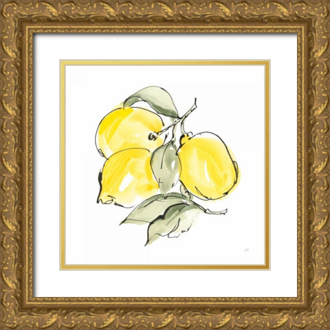 Lemons III Gold Ornate Wood Framed Art Print with Double Matting by Paschke, Chris