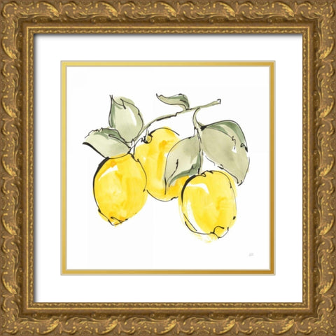 Lemons IV Gold Ornate Wood Framed Art Print with Double Matting by Paschke, Chris