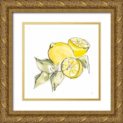 Lemon Still Life I Gold Ornate Wood Framed Art Print with Double Matting by Paschke, Chris