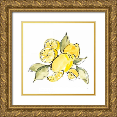 Lemon Still Life III Gold Ornate Wood Framed Art Print with Double Matting by Paschke, Chris