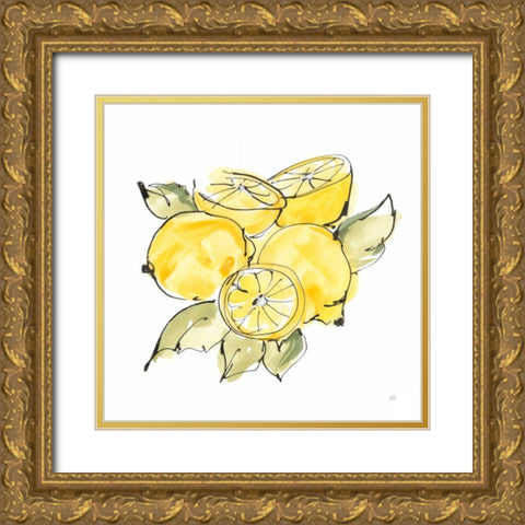 Lemon Still Life IV Gold Ornate Wood Framed Art Print with Double Matting by Paschke, Chris