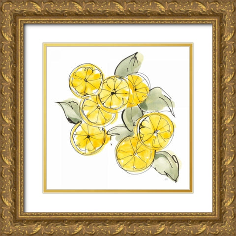 Cut Lemons I Gold Ornate Wood Framed Art Print with Double Matting by Paschke, Chris
