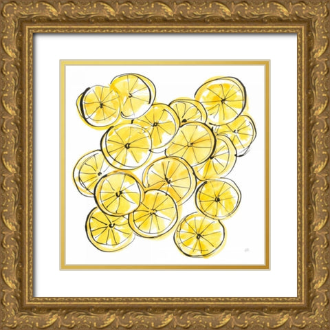 Cut Lemons III Gold Ornate Wood Framed Art Print with Double Matting by Paschke, Chris
