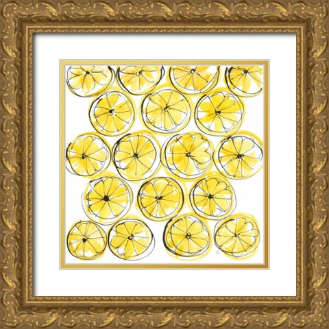 Cut Lemons IV Gold Ornate Wood Framed Art Print with Double Matting by Paschke, Chris