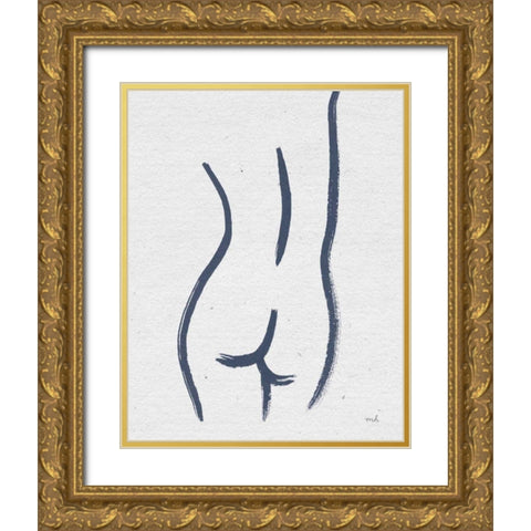 Line Figures V Gold Ornate Wood Framed Art Print with Double Matting by Hershey, Moira