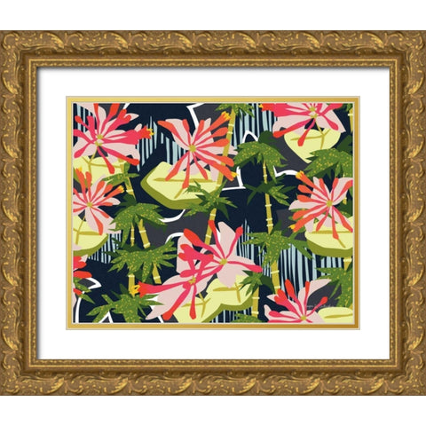 Bamboo Honeysuckle I Gold Ornate Wood Framed Art Print with Double Matting by Gallagher, Megan