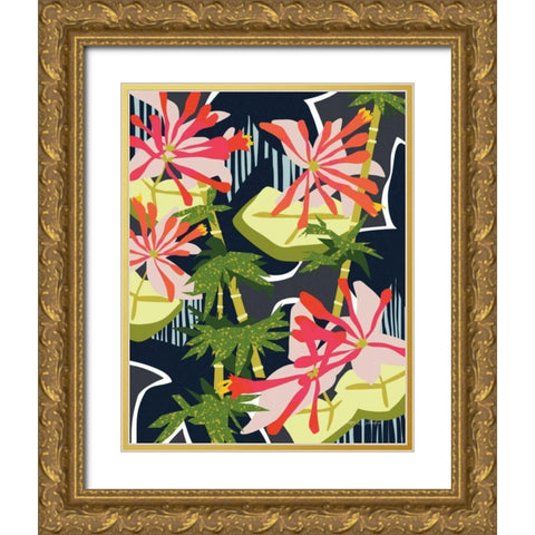 Bamboo Honeysuckle II Gold Ornate Wood Framed Art Print with Double Matting by Gallagher, Megan