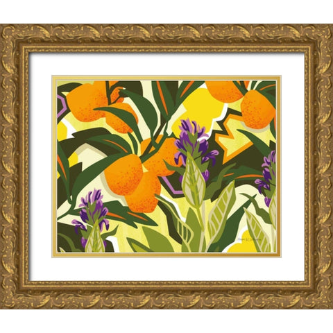 Citrus Sage I Gold Ornate Wood Framed Art Print with Double Matting by Gallagher, Megan