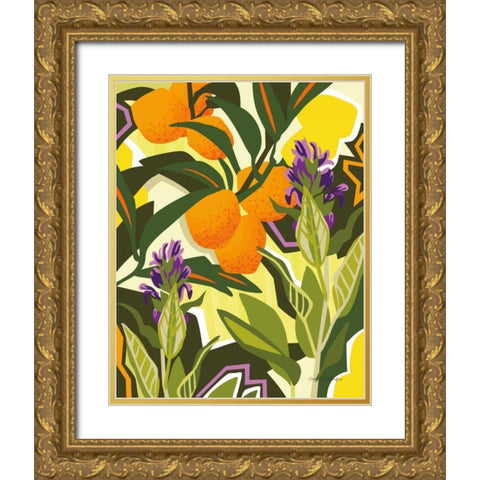 Citrus Sage I Gold Ornate Wood Framed Art Print with Double Matting by Gallagher, Megan
