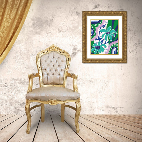 Daisies Gold Ornate Wood Framed Art Print with Double Matting by Gallagher, Megan