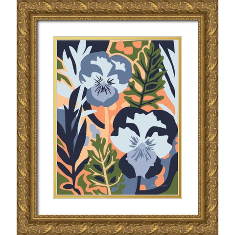 Pansy Pandemic Gold Ornate Wood Framed Art Print with Double Matting by Gallagher, Megan