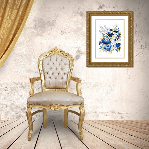 True Blue II Gold Ornate Wood Framed Art Print with Double Matting by Davis, Joan E.
