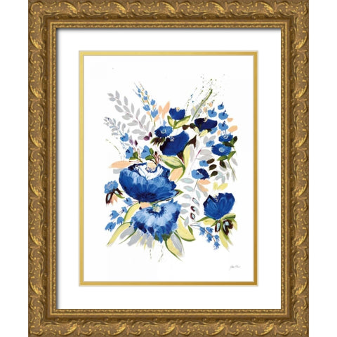 True Blue II Gold Ornate Wood Framed Art Print with Double Matting by Davis, Joan E.