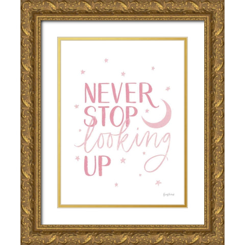 Little Child I Pink Gold Ornate Wood Framed Art Print with Double Matting by Thorns, Becky